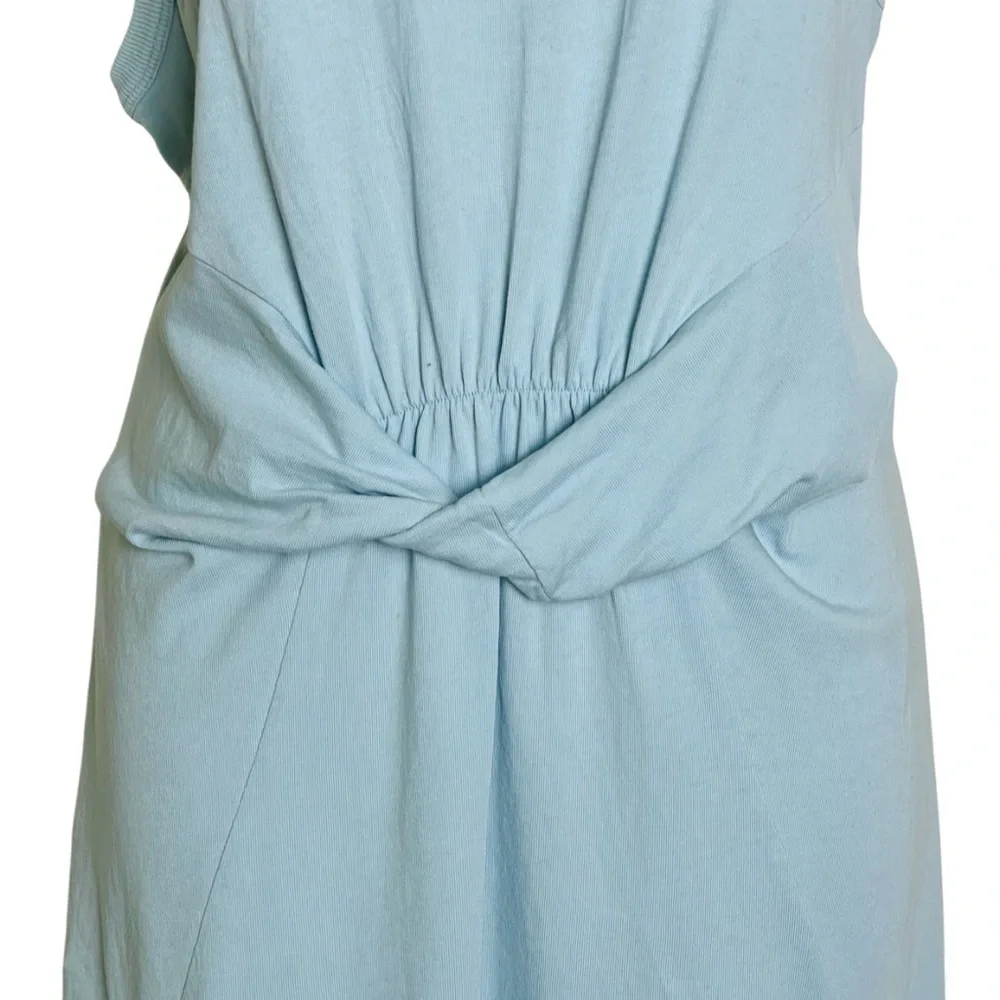 L*Space Seaview Sleeveless Mini Dress Front Twist Soft Jersey Sky Blue Size XL - Picture 4 of 15